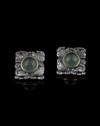 Ancient Echoes Earrings In Nickel Silver With Guatemalan Jade