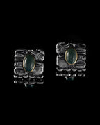 Ancient Echoes Earrings In Nickel Silver With Guatemalan Jade