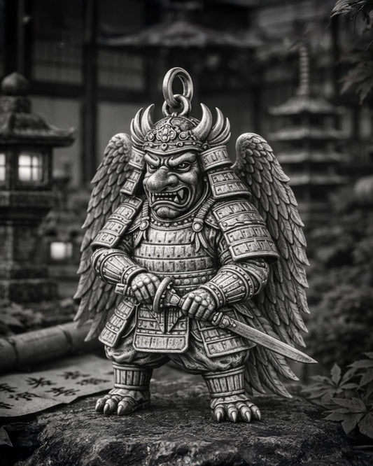 Tengu Samurai Charm Pendant - JadeChains