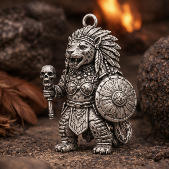 Jaguar Warrior Charm Pendant - JadeChains