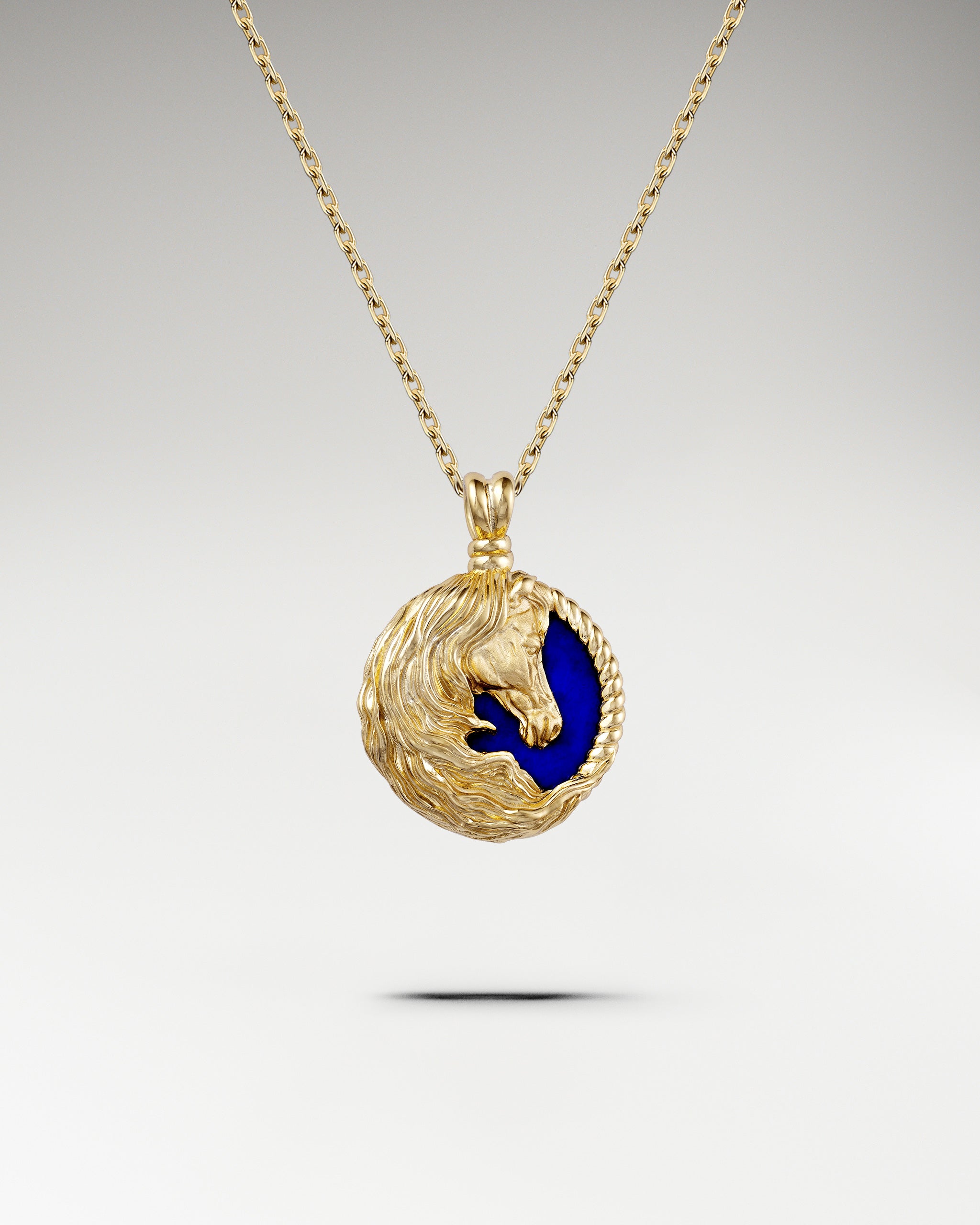 Horse Sculpture Pendant With Lapis Lazuli