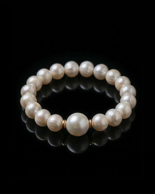 Calm Anchor Bracelet In Pearl - JadeChains