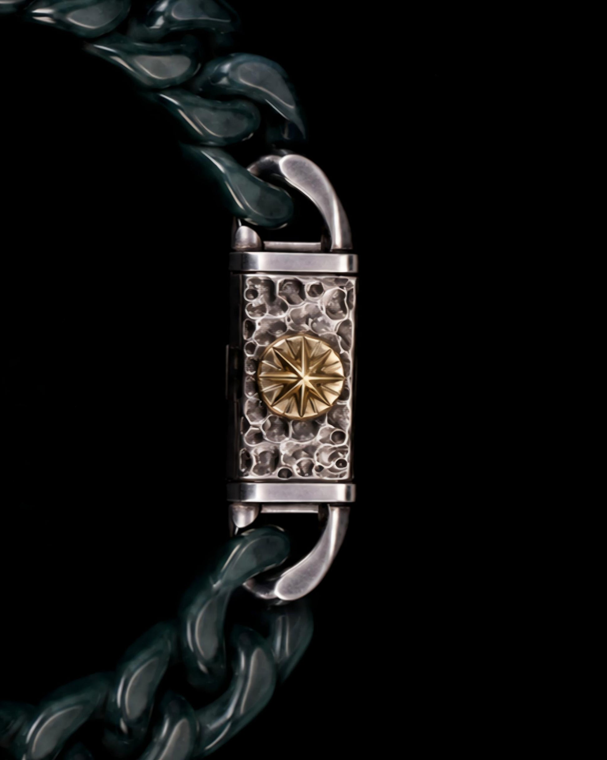 Classical Cuban Bracelet In Top Icy Green Guatemalan Jade - JadeChains