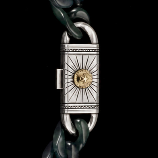 Classical Cuban Bracelet In Top Icy Green Guatemalan Jade - JadeChains