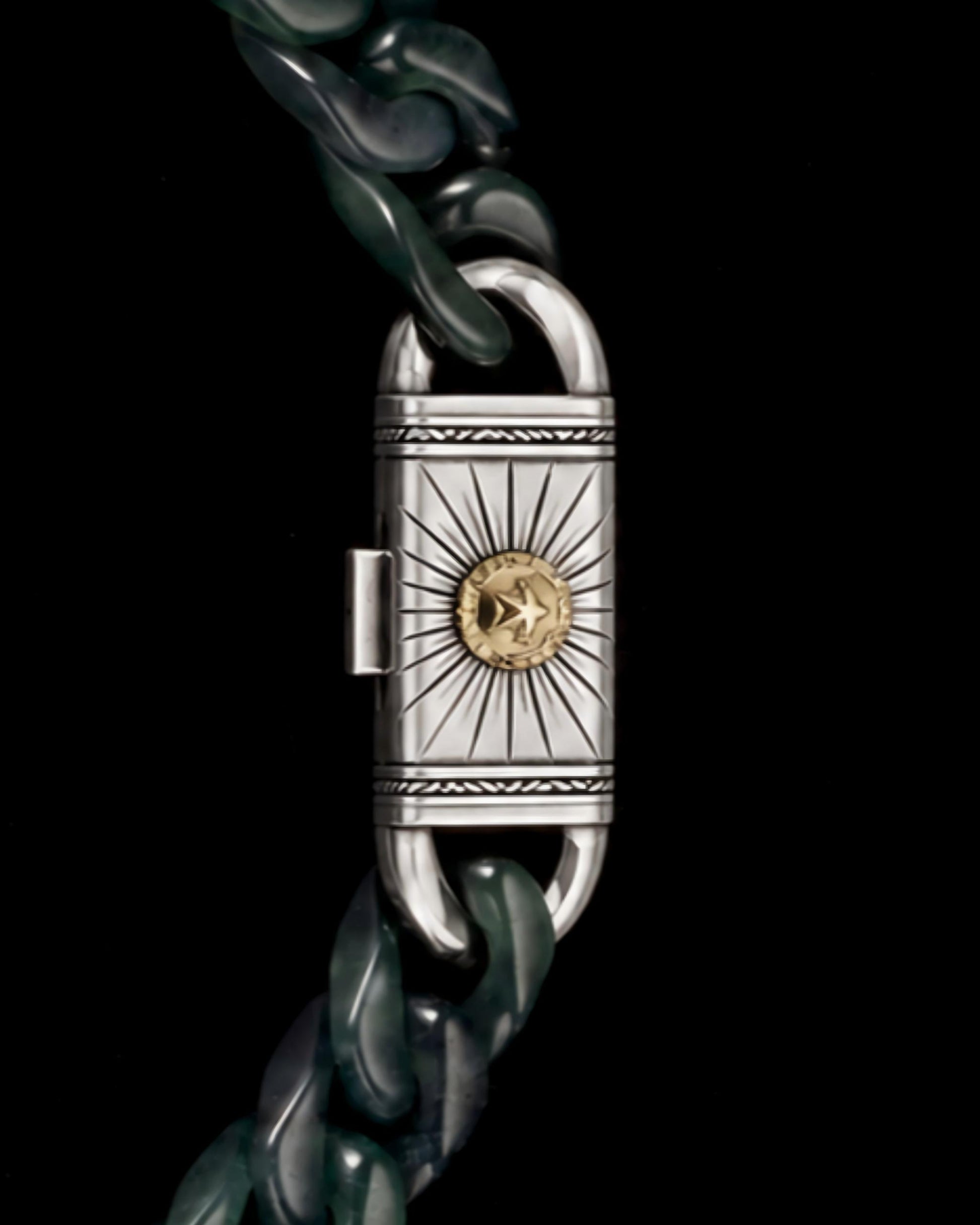 Classical Cuban Bracelet In Top Icy Green Guatemalan Jade - JadeChains