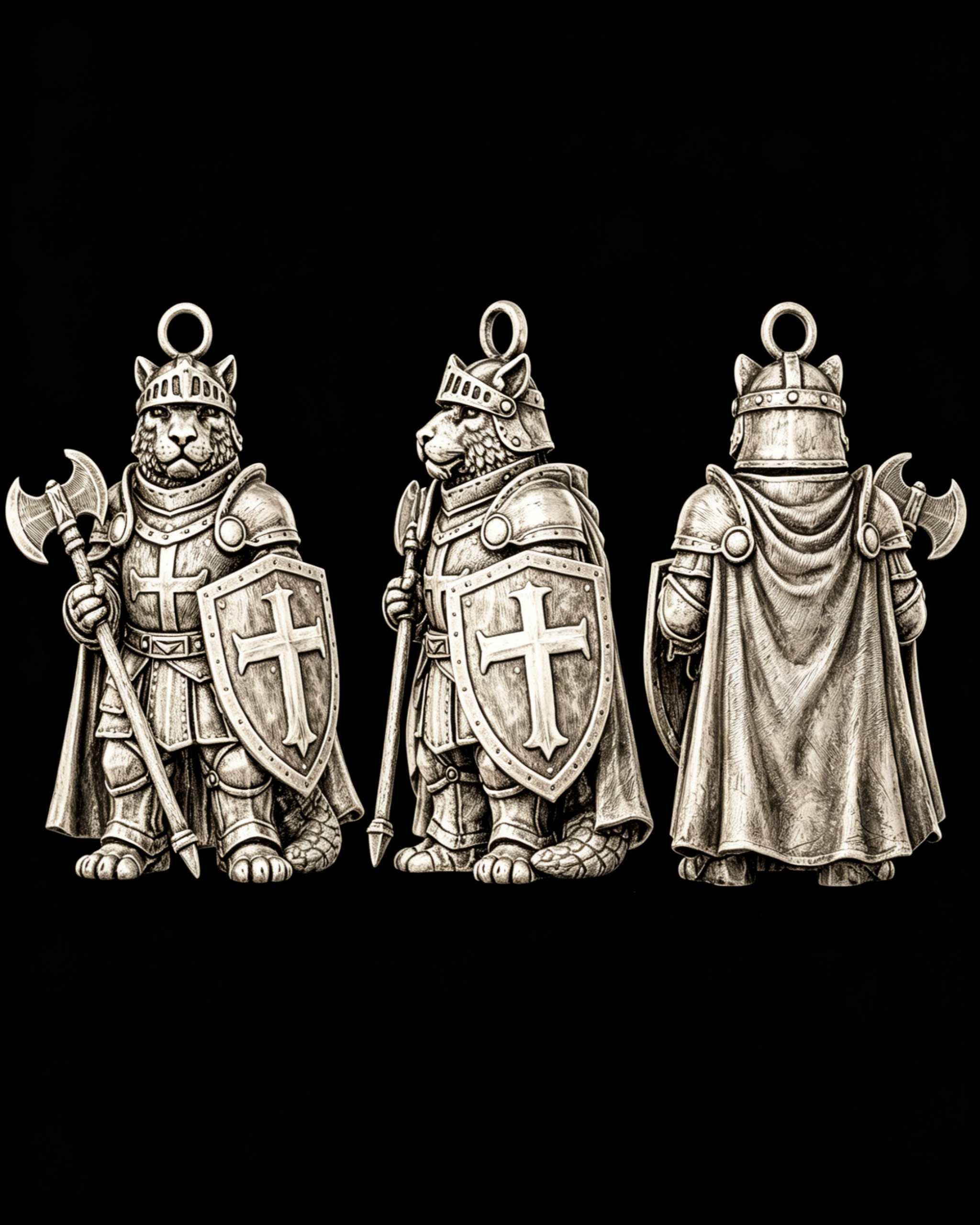 Leopard Knight Charm Pendant