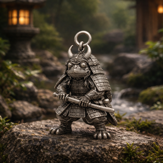 Frog Samurai Charm Pendant - JadeChains