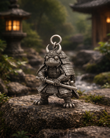 Frog Samurai Charm Pendant - JadeChains