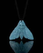 Death's Head Moth Pendant In Mayan Blue Jade