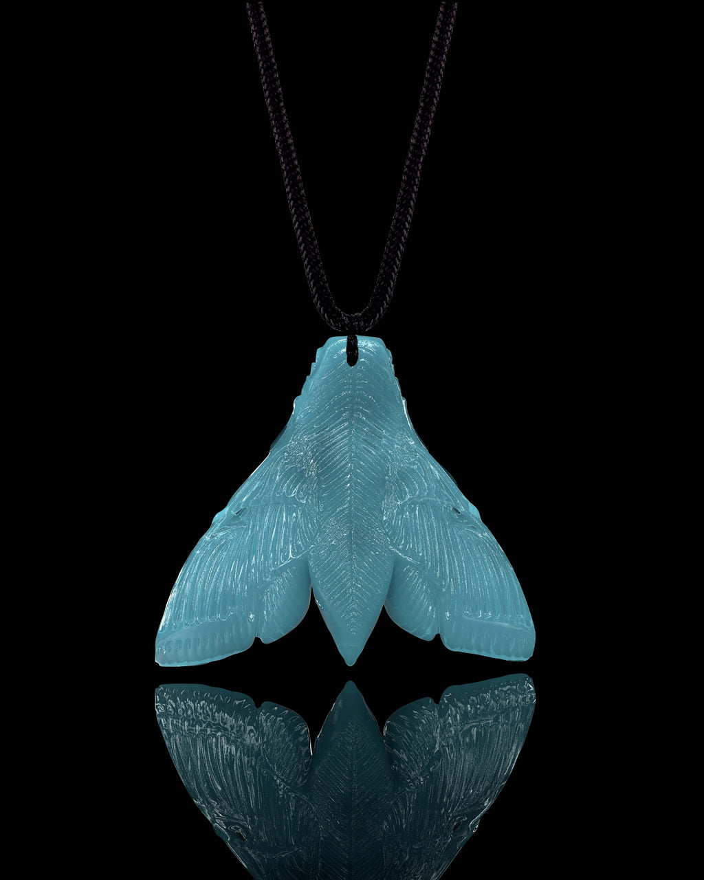 Death's Head Moth Pendant In Mayan Blue Jade