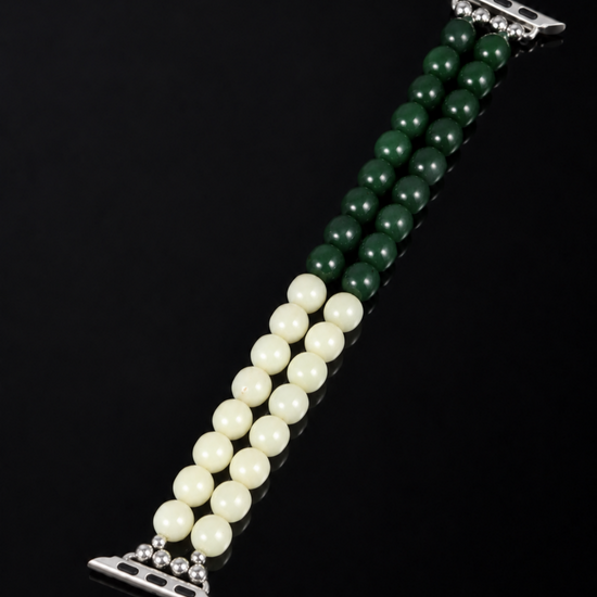 Dual Contrast Watch Straps In Nephrite - JadeChains