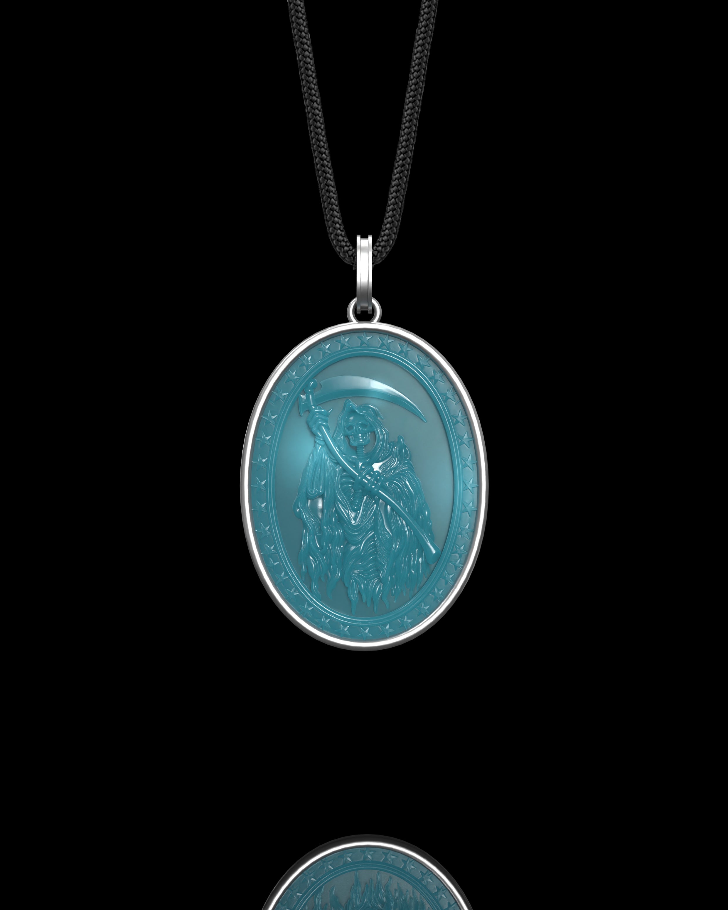 Eldritch Reaper Pendant In Mayan Blue Jade