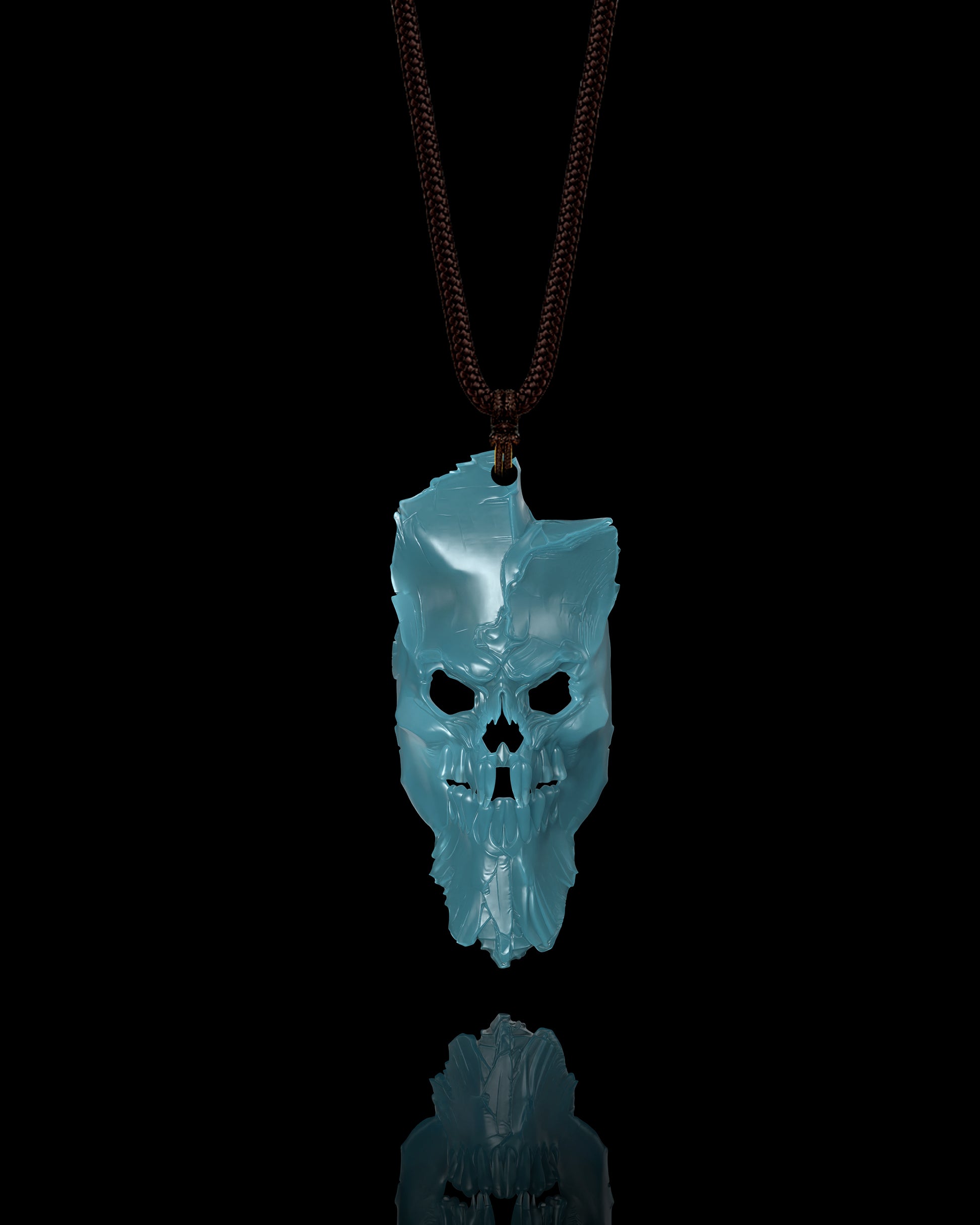Ethereal Fracture Pendant In Mayan Blue Jade - JadeChains