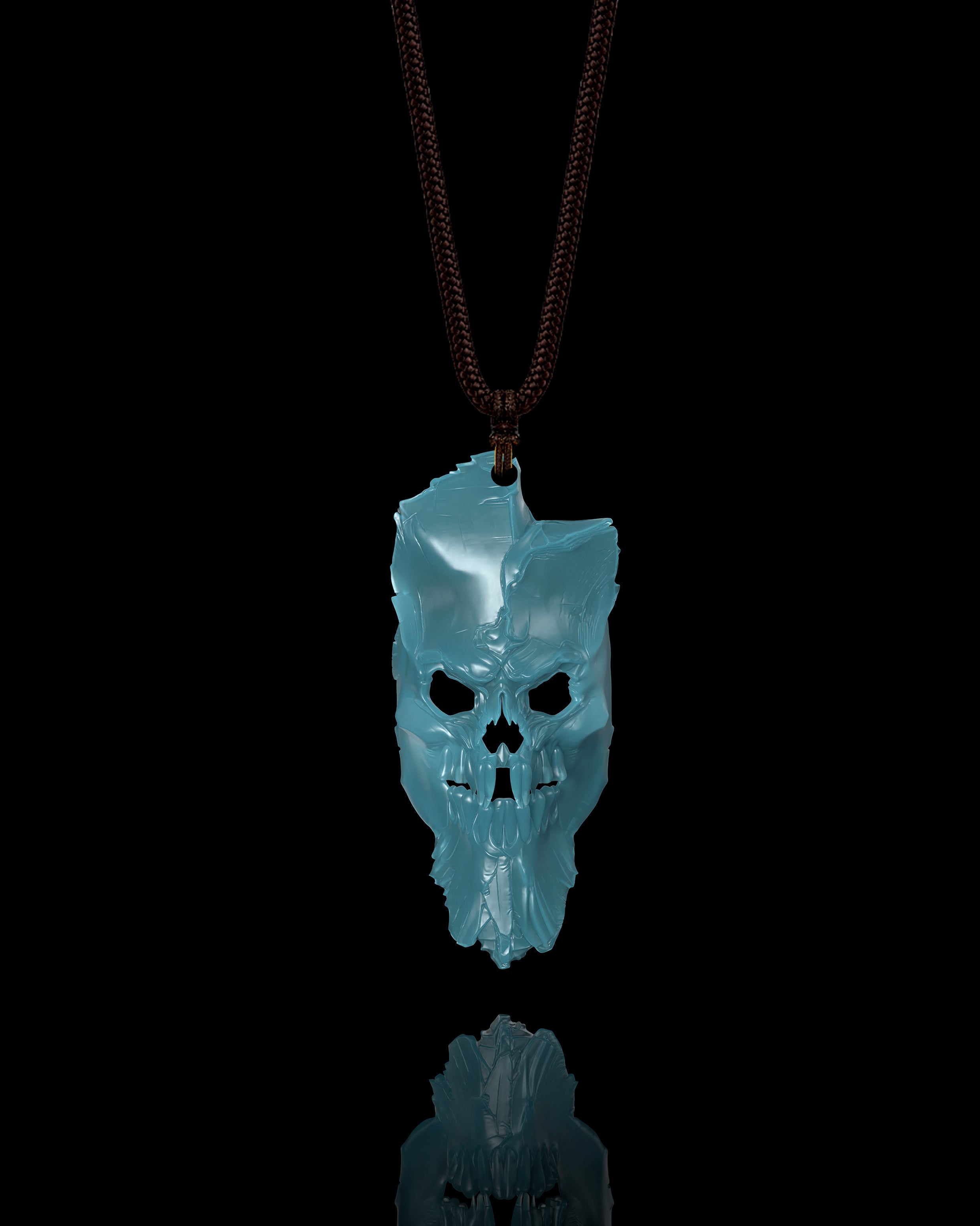 Ethereal Fracture Pendant In Mayan Blue Jade