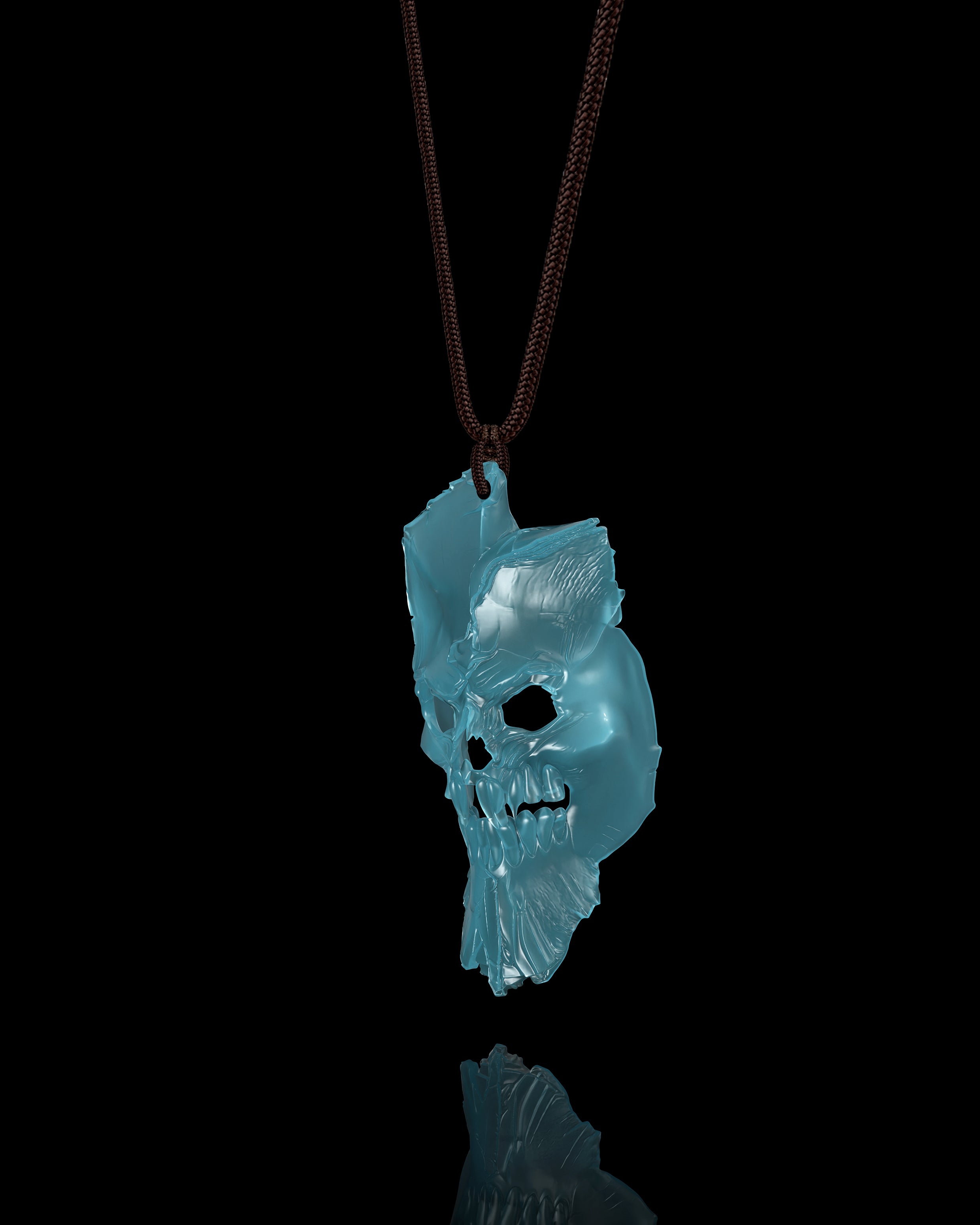 Ethereal Fracture Pendant In Mayan Blue Jade