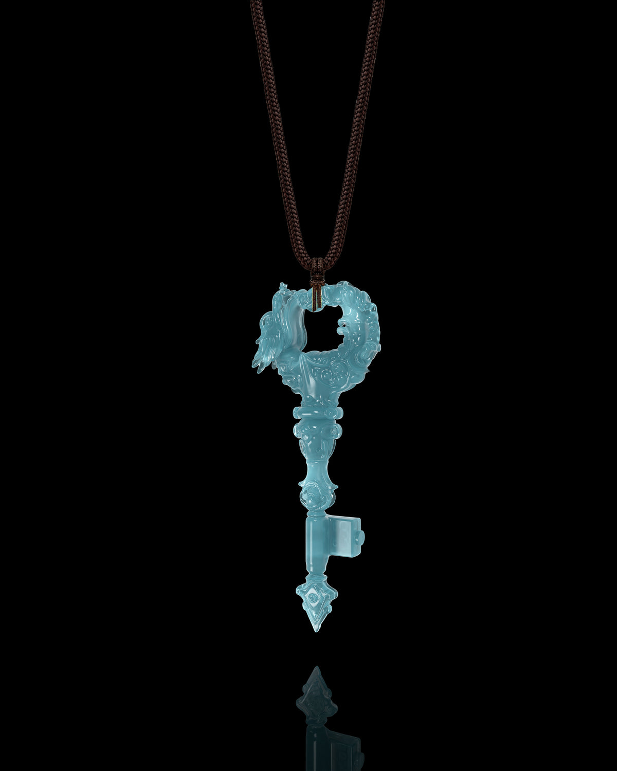 Jade Initials Key Ethereal Vein Key Pendant In Mayan Blue Jade - JADE CHAINS – JadeChains