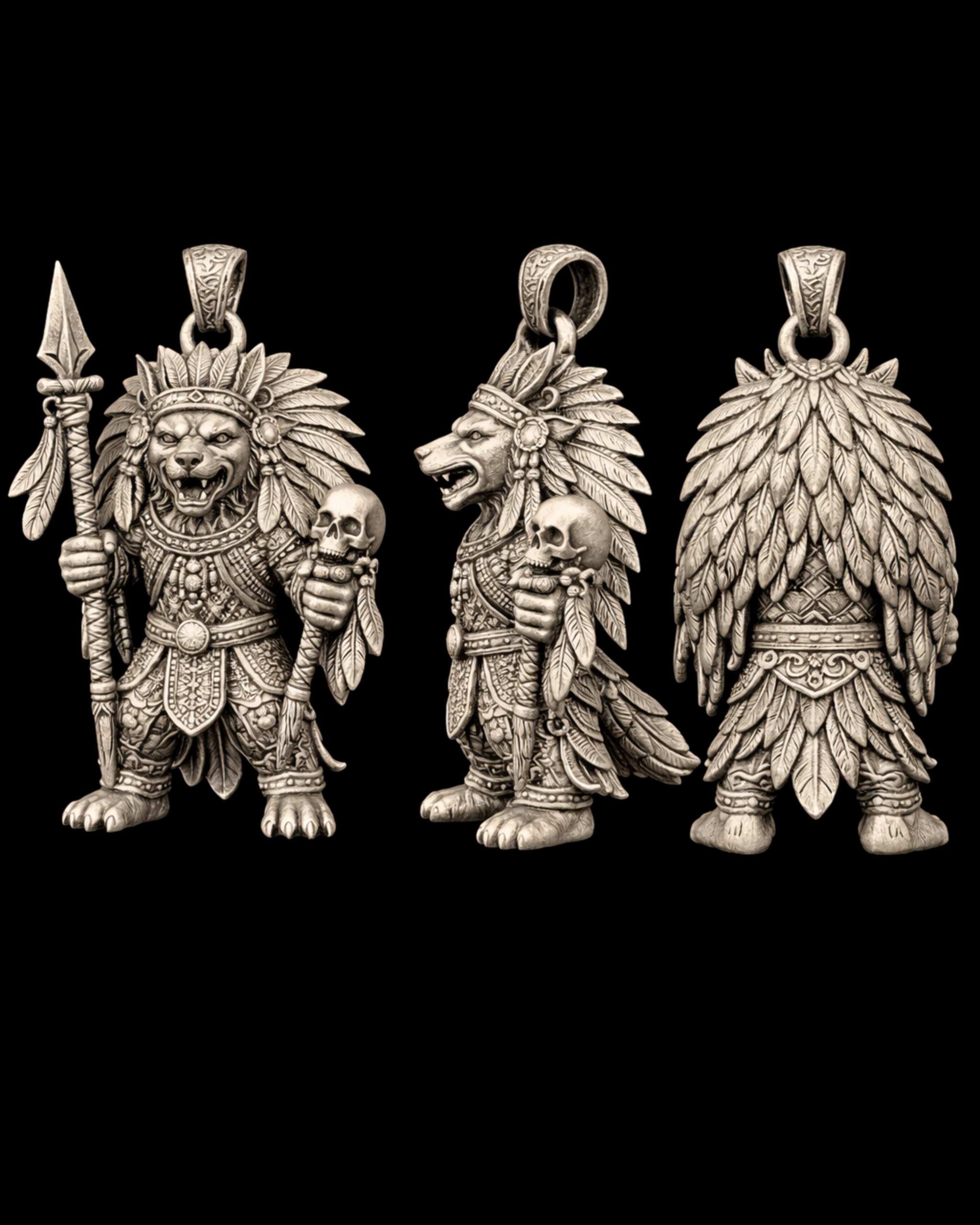 Coyote Warrior Charm Pendant