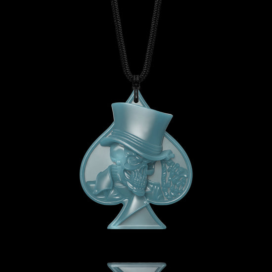 Fatal Gamble Pendant In Mayan Blue Jade - JadeChains