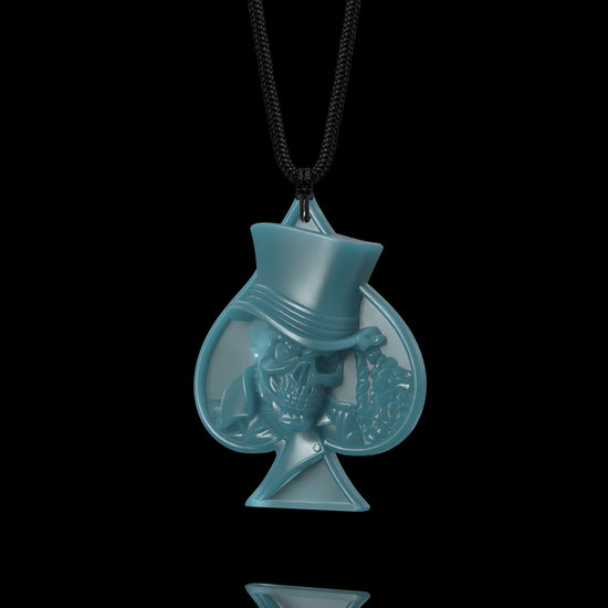 Fatal Gamble Pendant In Mayan Blue Jade - JadeChains