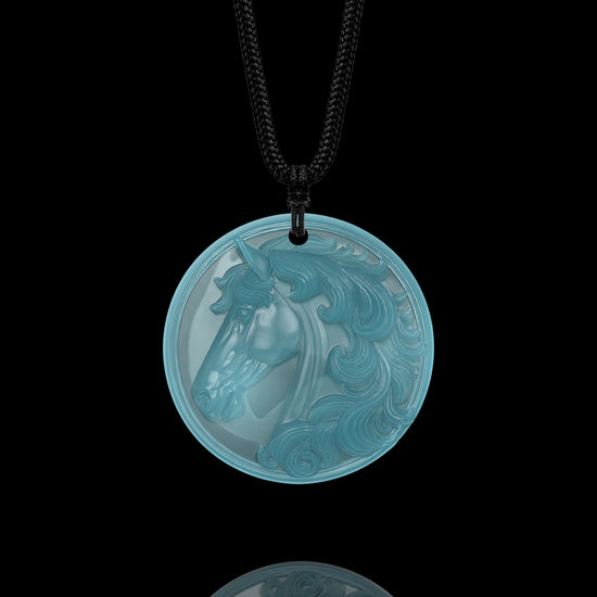 Feral Gallop Pendant In Mayan Blue Jade - JadeChains