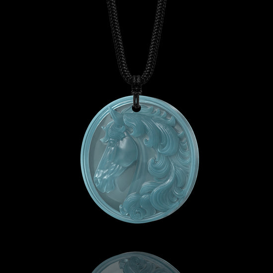 Feral Gallop Pendant In Mayan Blue Jade - JadeChains