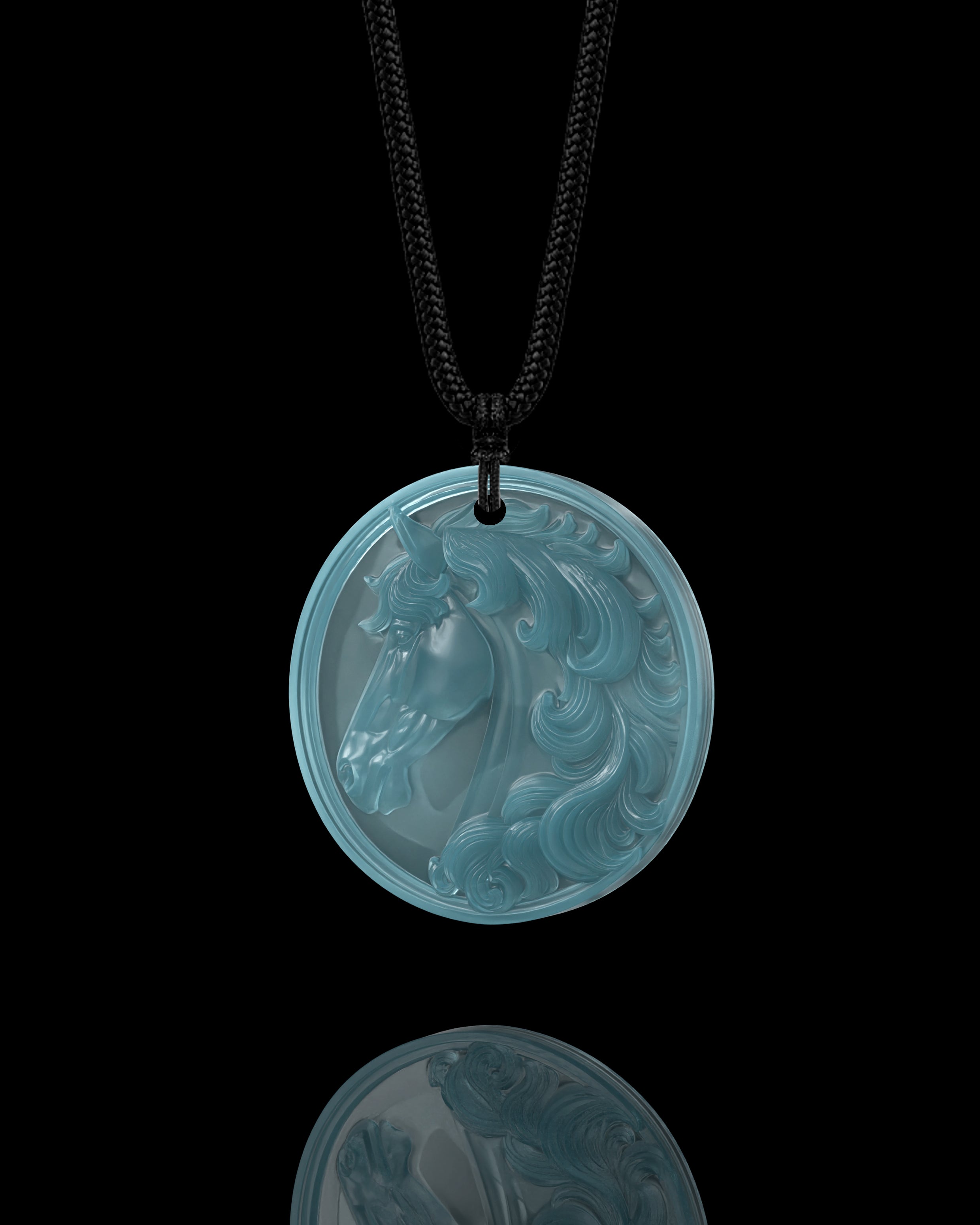 Feral Gallop Pendant In Mayan Blue Jade