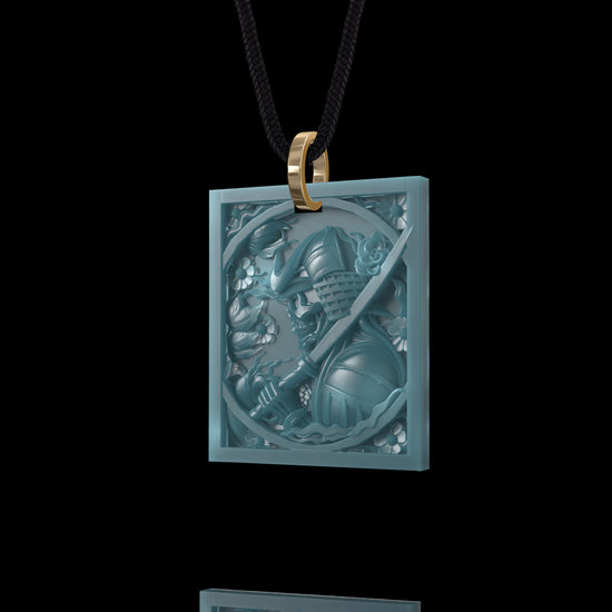 Forbidden Honor Pendant In Mayan Blue Jade - JadeChains