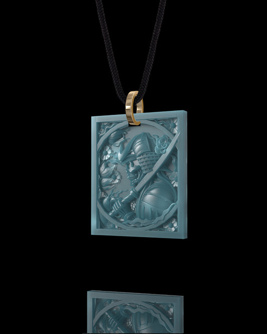 Forbidden Honor Pendant In Mayan Blue Jade - JadeChains