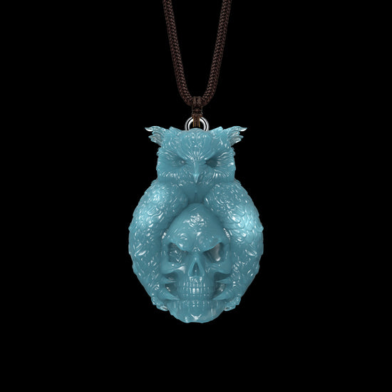 Forbidden Vigil Pendant In Mayan Blue Jade - JadeChains