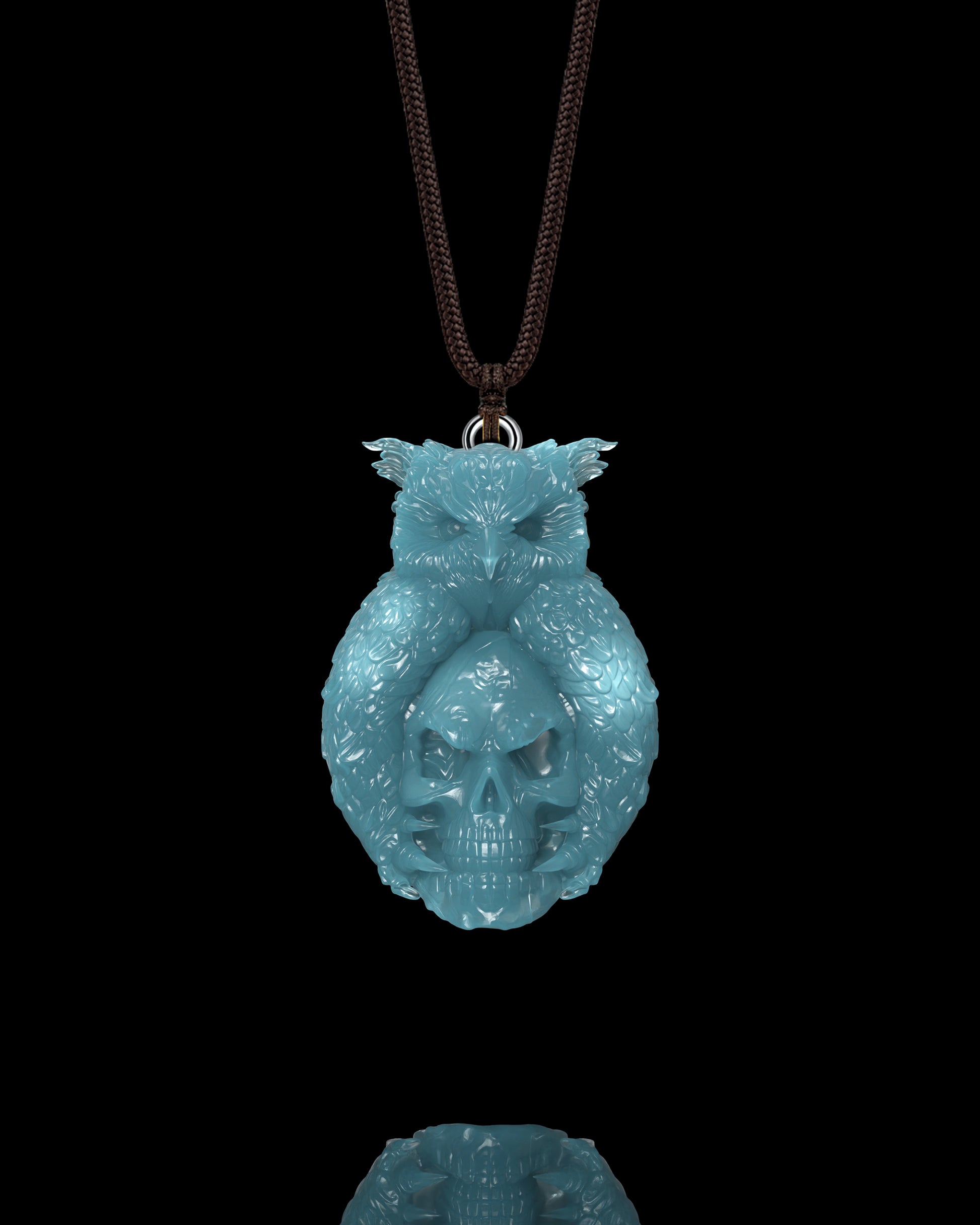 Forbidden Vigil Pendant In Mayan Blue Jade - JadeChains