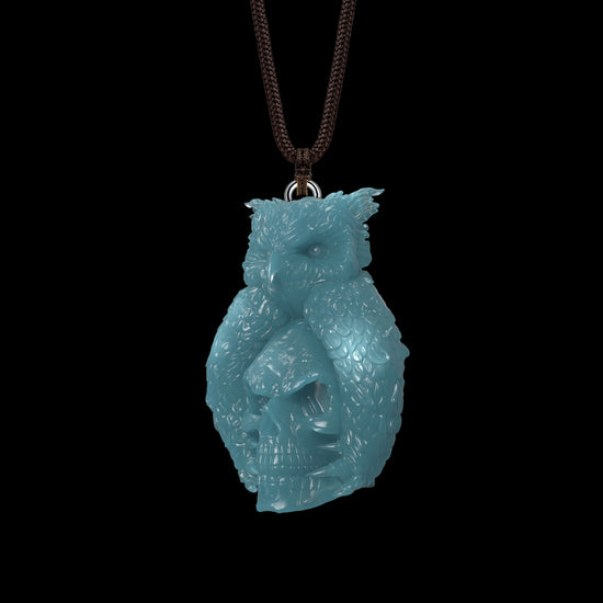 Forbidden Vigil Pendant In Mayan Blue Jade - JadeChains