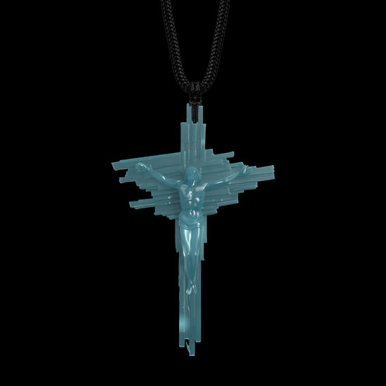 Fractured Faith Pendant In Mayan Blue Jade - JadeChains