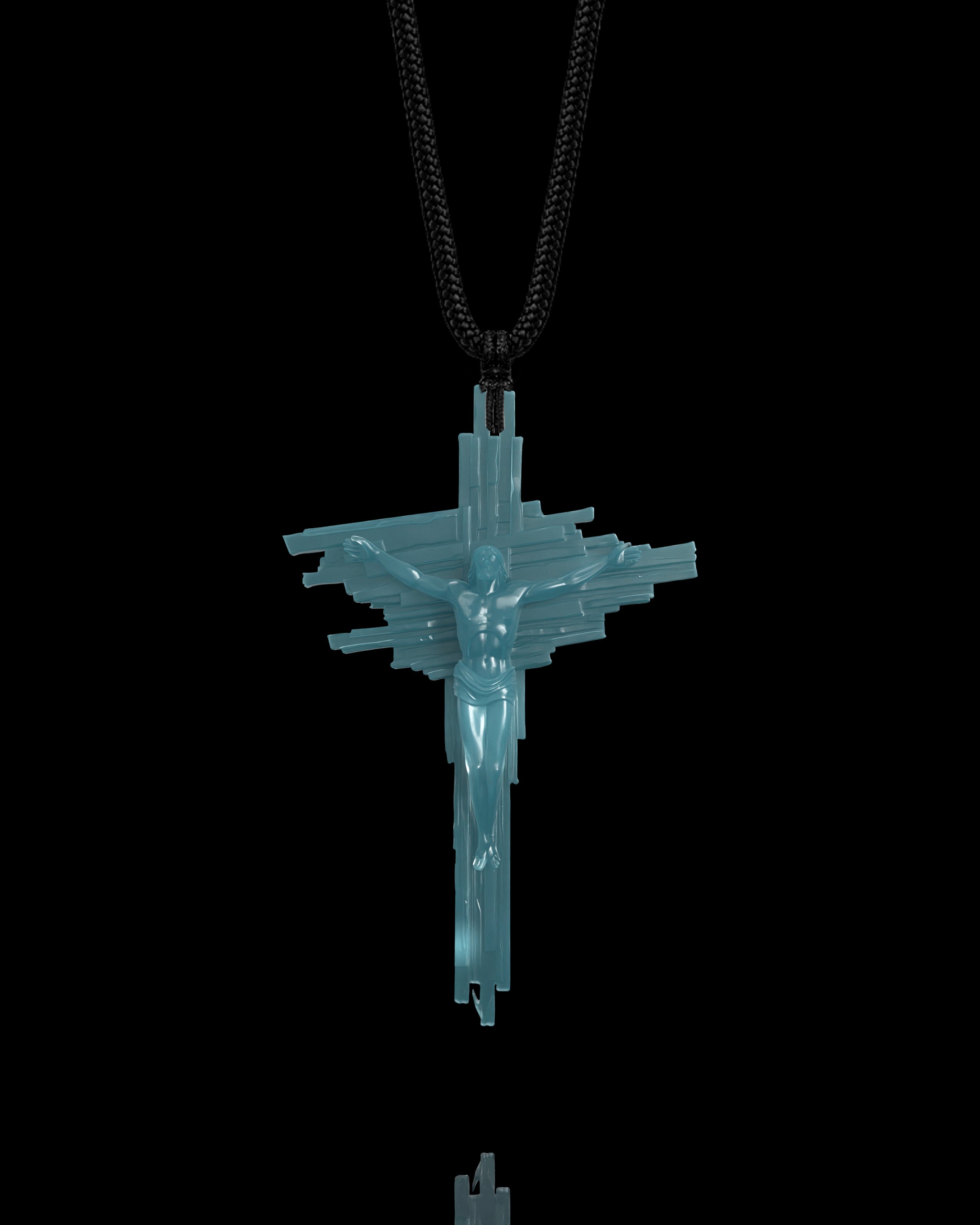 Fractured Faith Pendant In Mayan Blue Jade
