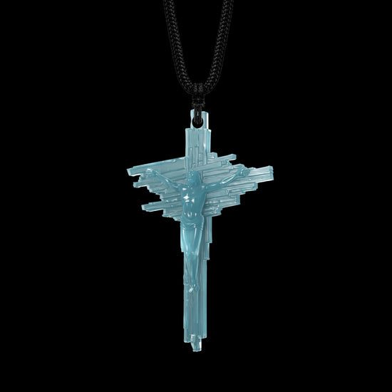 Fractured Faith Pendant In Mayan Blue Jade - JadeChains