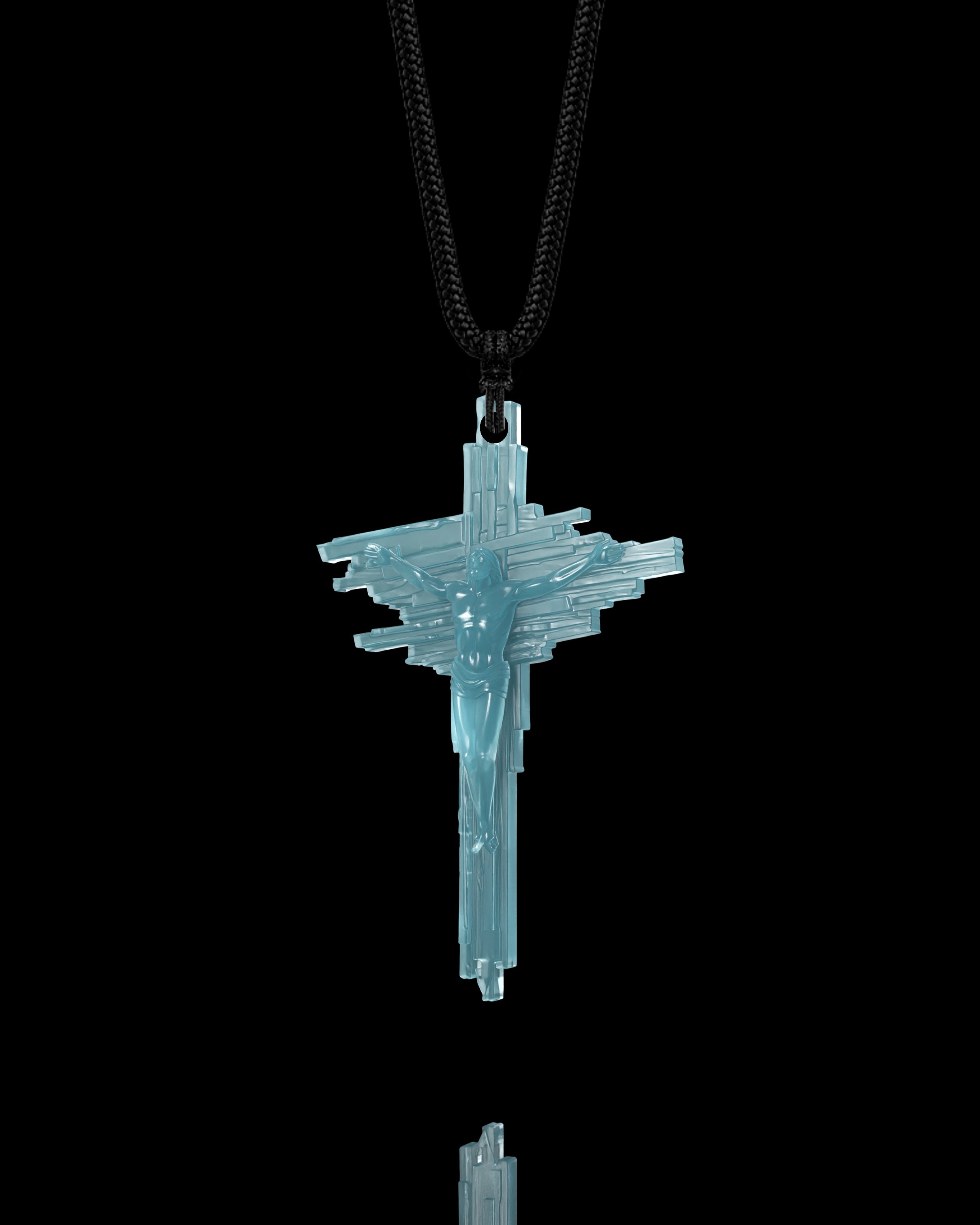 Fractured Faith Pendant In Mayan Blue Jade