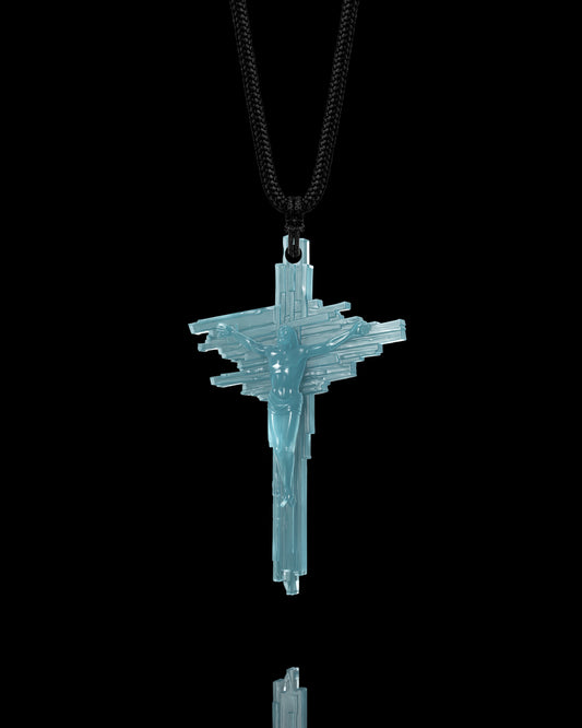 Fractured Faith Pendant In Mayan Blue Jade - JadeChains