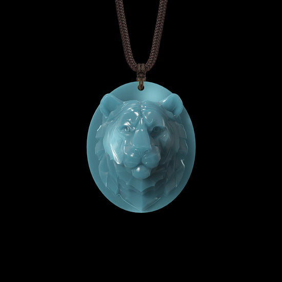 Jaguar Totem Pendant In Mayan Blue Jade - JadeChains