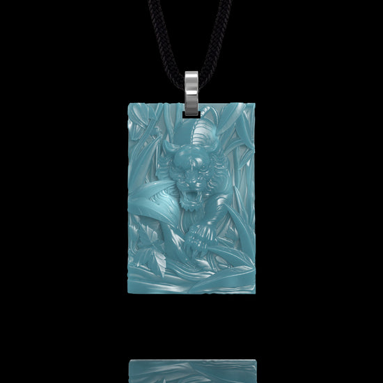 Jungle Ambush Pendant In Mayan Blue Jade - JadeChains