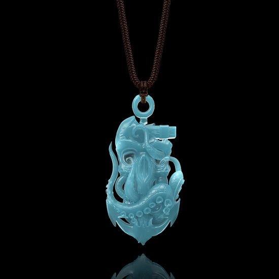 Kraken's Grasp Pendant In Mayan Blue Jade - JadeChains