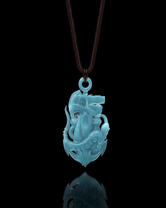 Kraken's Grasp Pendant In Mayan Blue Jade - JadeChains