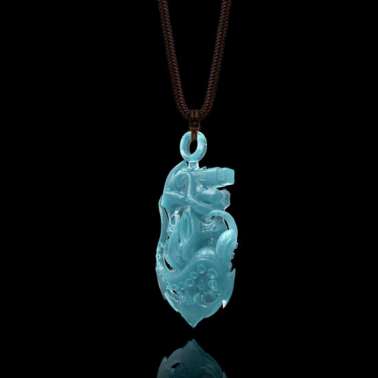 Kraken's Grasp Pendant In Mayan Blue Jade - JadeChains