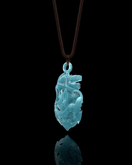 Kraken's Grasp Pendant In Mayan Blue Jade - JadeChains