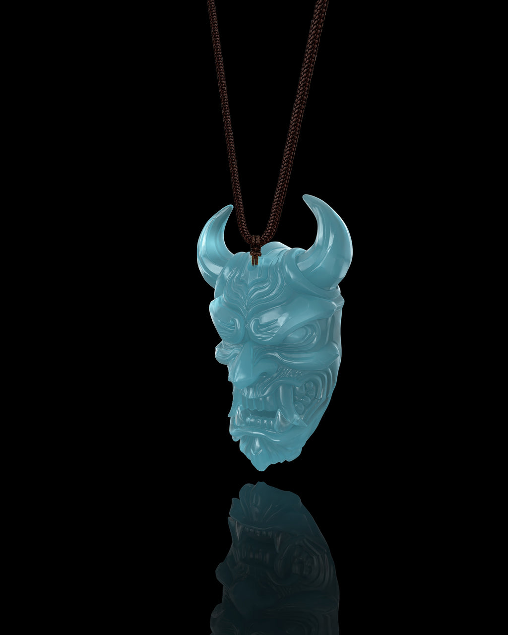 Oni Wrath Pendant In Mayan Blue Jade