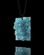 Slumbering Savior Pendant In Mayan Blue Jade