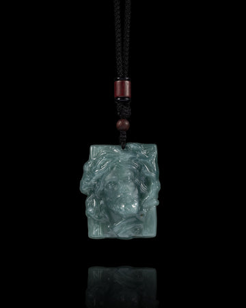 Slumbering Savior Pendant In Mayan Blue Jade