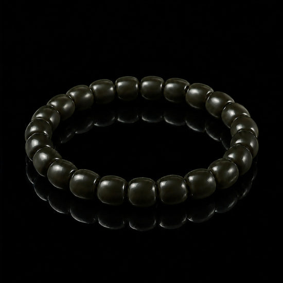 Solid Drum Bracelet In Barrel-cut Nephrite - JadeChains