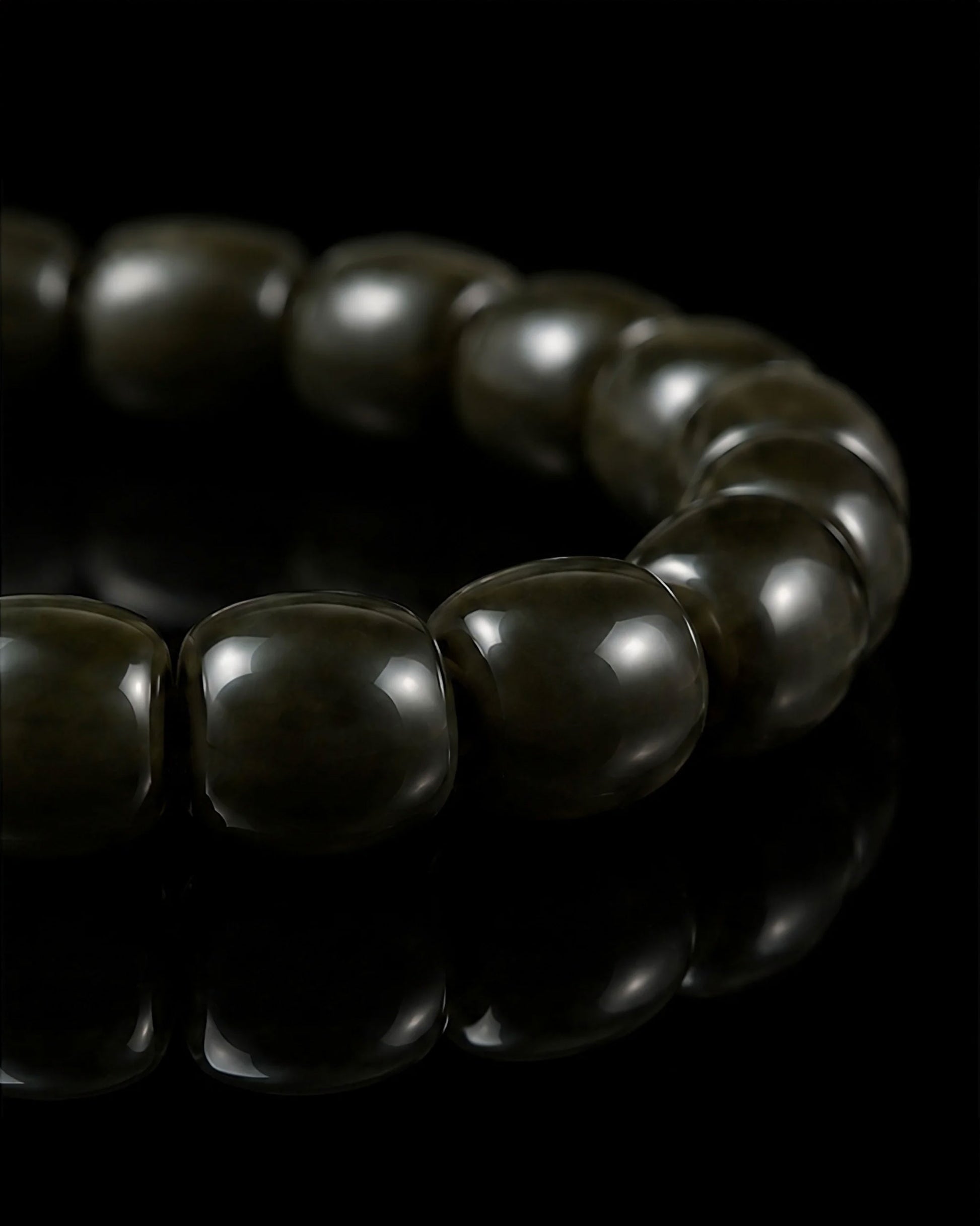 Solid Drum Bracelet In Barrel-cut Nephrite - JadeChains