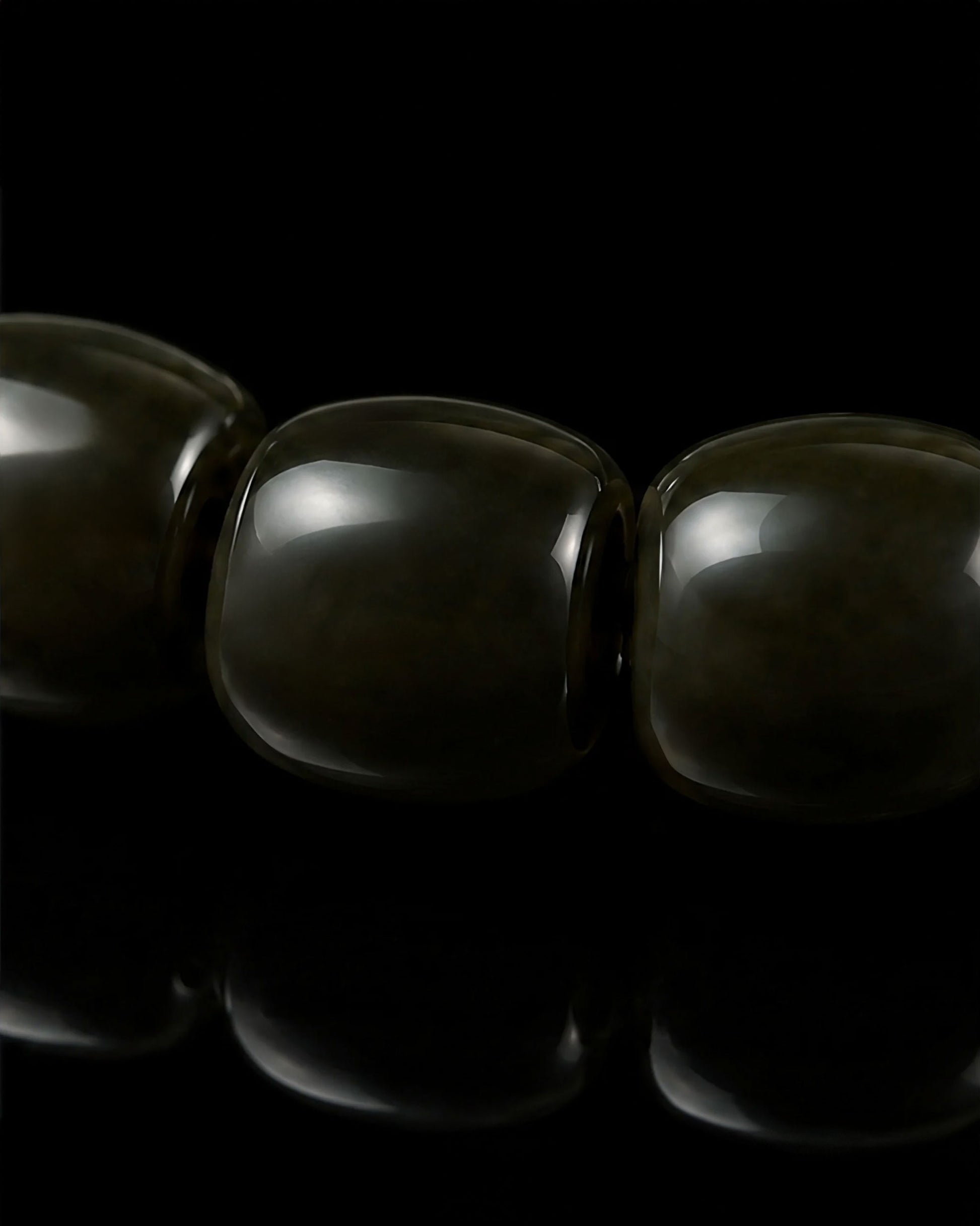 Solid Drum Bracelet In Barrel-cut Nephrite - JadeChains
