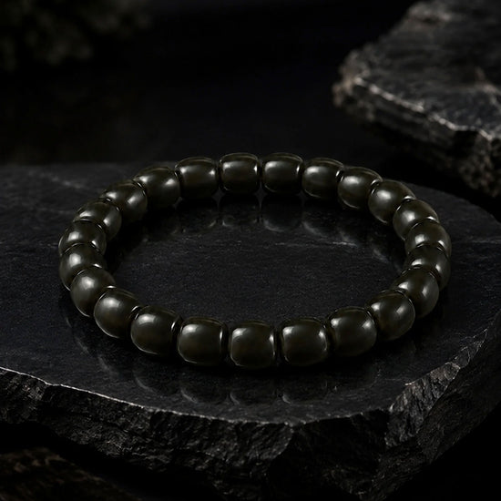 Solid Drum Bracelet In Barrel-cut Nephrite - JadeChains