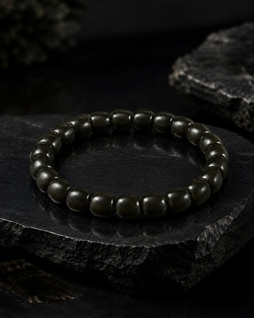 Solid Drum Bracelet In Barrel-cut Nephrite - JadeChains